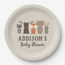 Woodland Theme Baby shower Papier Borden