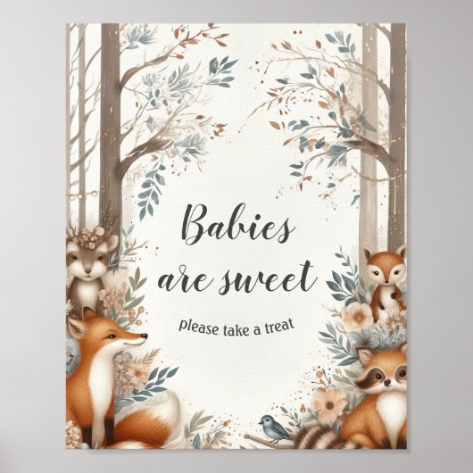 Woodland Theme baby shower Poster (Voorkant)