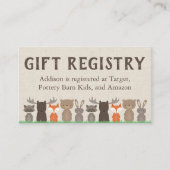 Woodland Theme Baby shower Registry Inserts Informatiekaartje (Voorkant)