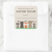 Woodland Theme Bookplate Stickers voor Baby shower (Tas)