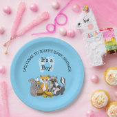 Woodland Theme Boy's Baby shower Papieren Bordje (Feest)