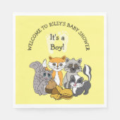 Woodland Theme Boy's Baby shower servetten (Voorkant)