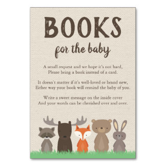 Woodland Theme Bring a Book Kaarten voor Baby show
