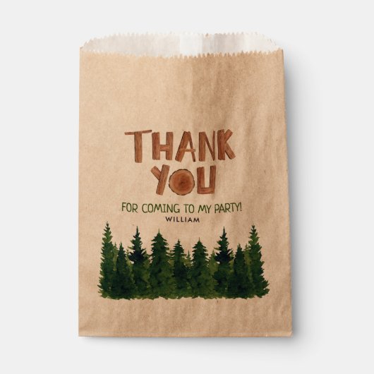 Woodland Theme Dank u Verjaardag Bedankzakje (Voorkant)