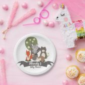 Woodland Theme Forest Animals Papieren Bordje (Feest)