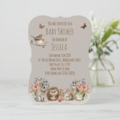 ~*Woodland Theme Neutral Baby Shower Kaart (Staand voorkant)