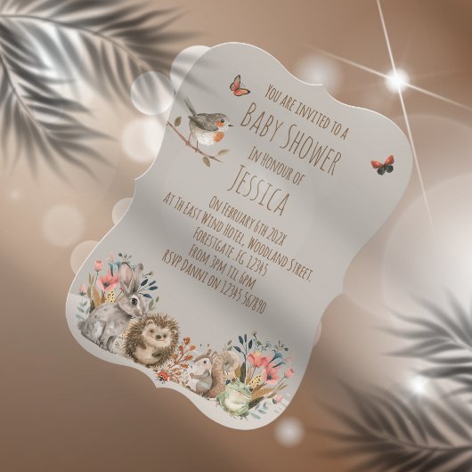 ~*Woodland Theme Neutral Baby Shower Kaart