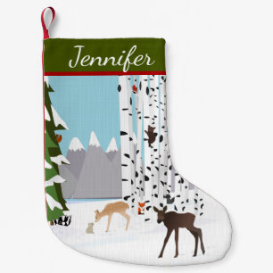 Woodland Theme Personalized Stocking Kleine Kerstsok