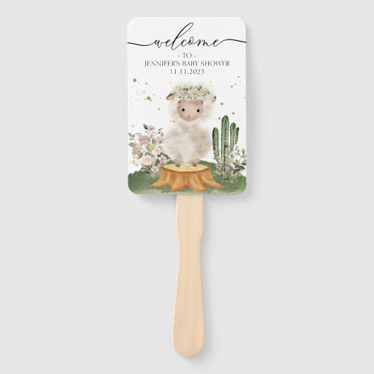 Woodland Themed Sheep Welcome to Baby Shower Handwaaier (Voorkant)