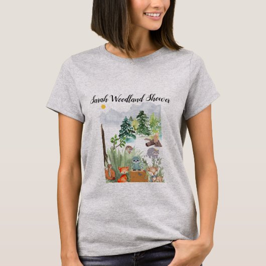 Woodland ThMED Baby shower T-Shirt (Voorkant)