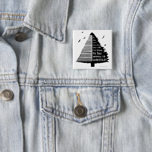 Woodland Tin Whistle Pin Badge Vierkante Button 5,1 Cm (In situ)