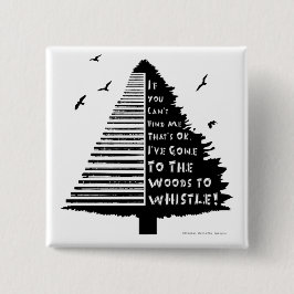 Woodland Tin Whistle Pin Badge Vierkante Button 5,1 Cm