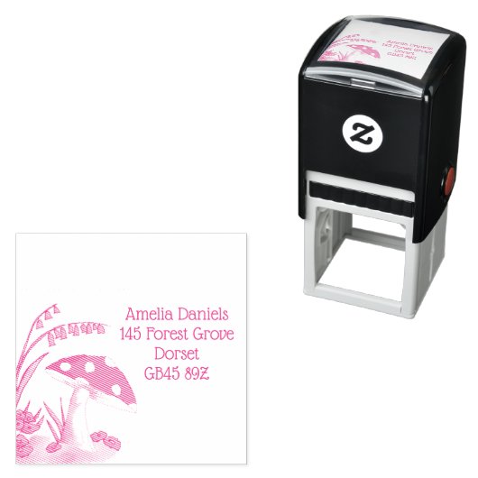 Woodland Toadstool Adres Zelfinktende Stempel (In situ)