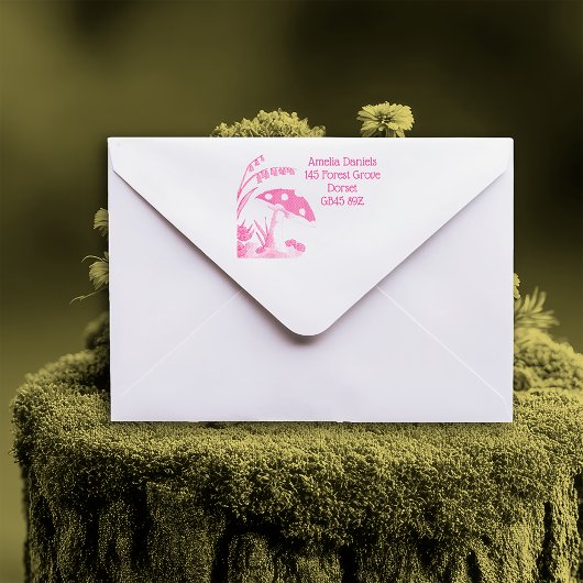 Woodland Toadstool Adres Zelfinktende Stempel