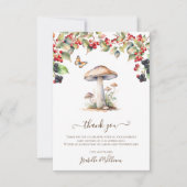 Woodland Toadstool & Mushroom Herfst Baby shower Bedankkaart (Voorkant)