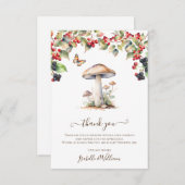 Woodland Toadstool & Mushroom Herfst Baby shower Bedankkaart (Voorkant / Achterkant)