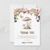 Woodland Toadstool & Mushroom Herfst Baby shower Bedankkaart (Voorkant)