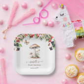 Woodland Toadstool & Mushroom Herfst Baby shower Papieren Bordje (Feest)
