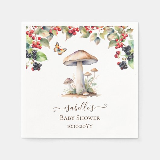 Woodland Toadstool & Mushroom Herfst Baby shower Servet (Voorkant)