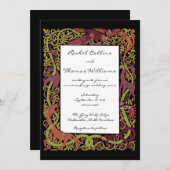 Woodland Tones Celtic Animals Wedding Invitation Kaart (Voorkant / Achterkant)
