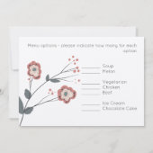 Woodland Tortelduifjes Wedding RSVP MENU Rustic Kr Kaart (Achterkant)