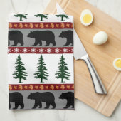 Woodland Trails Beer en pijnbomen - Cabin Life Theedoek (Quarter Fold)