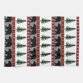 Woodland Trails Beer en pijnbomen - Cabin Life Theedoek (Horizontaal)