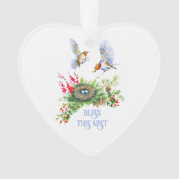 Woodland Treasures Bless Deze nest Kerstmis Ornament