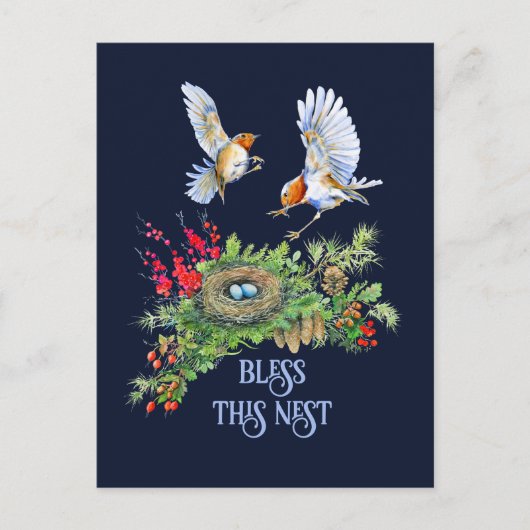 Woodland Treasures Bless This Nest Housewarming Briefkaart (Voorkant)