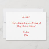 Woodland Treasures Personalized Bedankkaart (Achterkant)