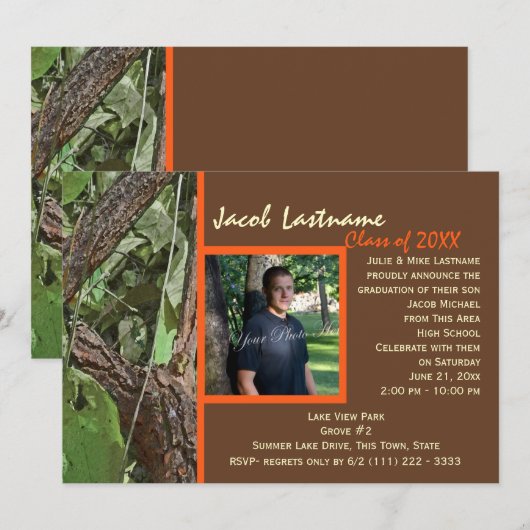 Woodland Tree Afstuderen Foto Kaart (Voorkant / Achterkant)