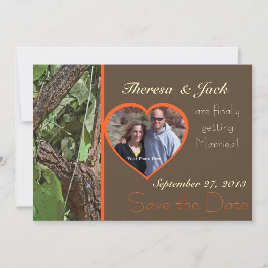 Woodland Tree Bark Bewaar de datum Save The Date (Voorkant)