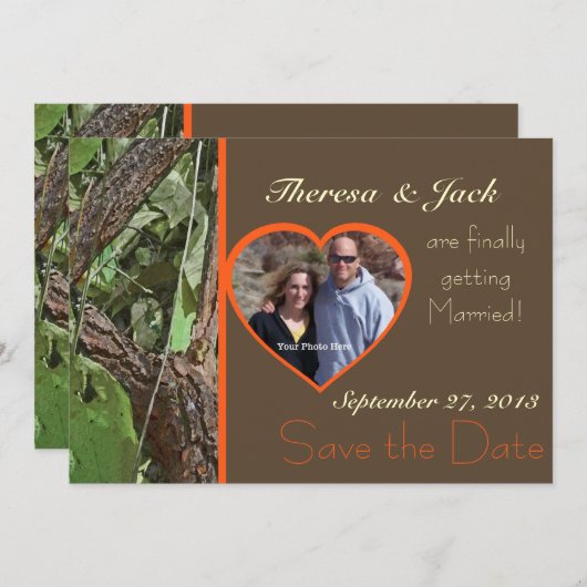Woodland Tree Bark Bewaar de datum Save The Date (Voorkant / Achterkant)