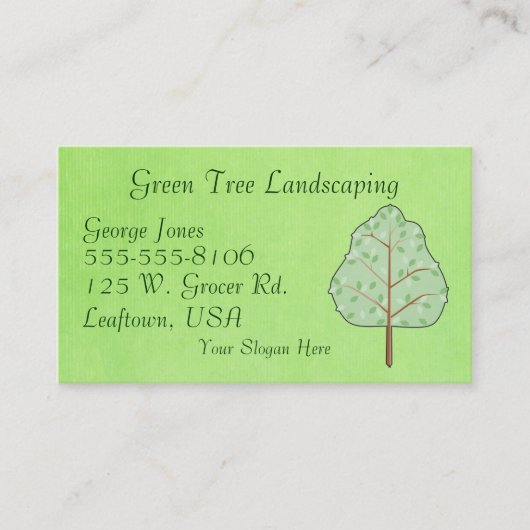 Woodland Tree Business Card-sjabloon Visitekaartje (Voorkant)