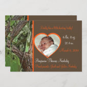 Woodland Tree Camo Baby Aankondiging (Voorkant / Achterkant)