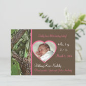 Woodland Tree Camo Baby Girl Aankondiging (Staand voorkant)