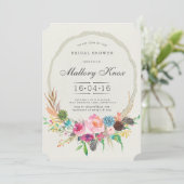 Woodland Tree Ring Bridal Shower Invitation Kaart (Staand voorkant)