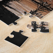 Woodland Tree Silhouette op het schuurbord Legpuzzel (Zijkant)