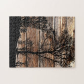 Woodland Tree Silhouette op het schuurbord Legpuzzel (Horizontaal)