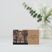 Woodland Tree Silhouette op het schuurbord Visitekaartje (Staand voorkant)