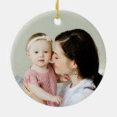 Woodland Tree Slice met bloemen | Baby's First Keramisch Ornament (Achterkant)