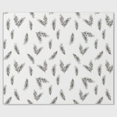 Woodland Tree Sprig Winter Wrapping Paper Cadeaupapier (Vlak)