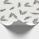 Woodland Tree Sprig Winter Wrapping Paper Cadeaupapier (Hoek)