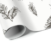 Woodland Tree Sprig Winter Wrapping Paper Cadeaupapier (Rol Hoek)