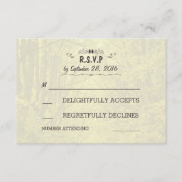 Woodland Trees Avenue Rustic Wedding RSVP Kaarten Kaartje