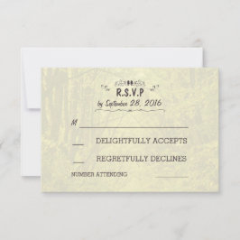 Woodland Trees Avenue Rustic Wedding RSVP Kaarten Kaartje