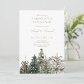 Woodland Trees Baby shower Invitation Bedankkaart (Staand voorkant)