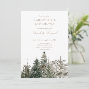 Woodland Trees Baby shower Invitation Bedankkaart