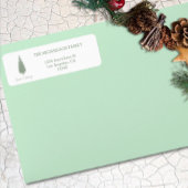 Woodland Trees Christmas Retouradres Etiket