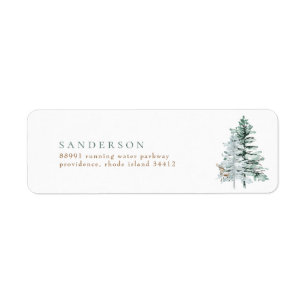 Woodland Trees Deer White Return Address Label